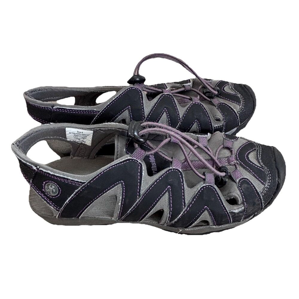 Northside Womens Sport Sandals Size 8 Black Purple Bungee Hiking Trail Walking